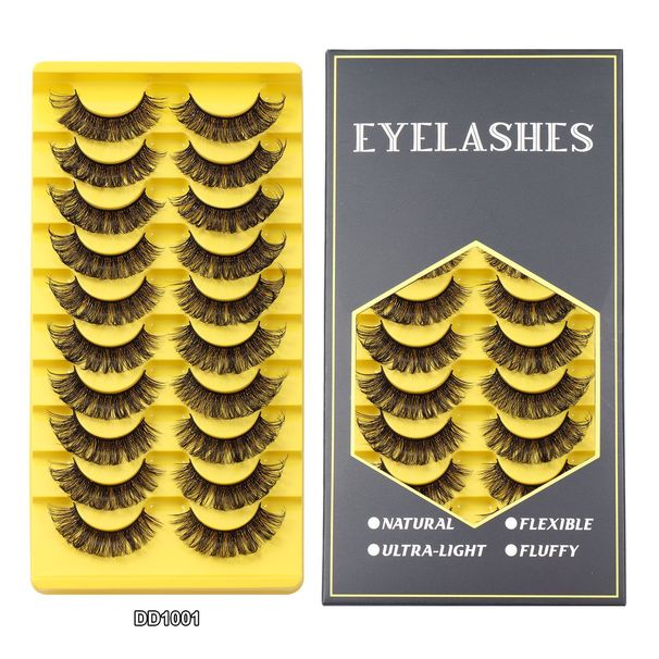 Lash Extension Set 10 Pairs Of Eyelashes Natural Thick Eyelashes Simulate Chemical Fiber Eyelashes_viptrois.com