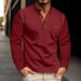 Men's Clothing Spring And Summer Men's Long Sleeved Stand Up Collar Polo Shirt Sweater Men's Bottoming Top_viptrois.com