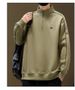 Half-zipper Sweater Men's Autumn Stand-up Collar Long-sleeved Top Trendy Handsome Casual Loose High-end Embroidered Jumper_viptrois.com