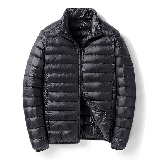 Men's Lightweight Down Jacket – 550FP Duck Down, Breathable & Machine Washable, Slim Fit (Grey/Black/Burgundy/Navy)_viptrois.com
