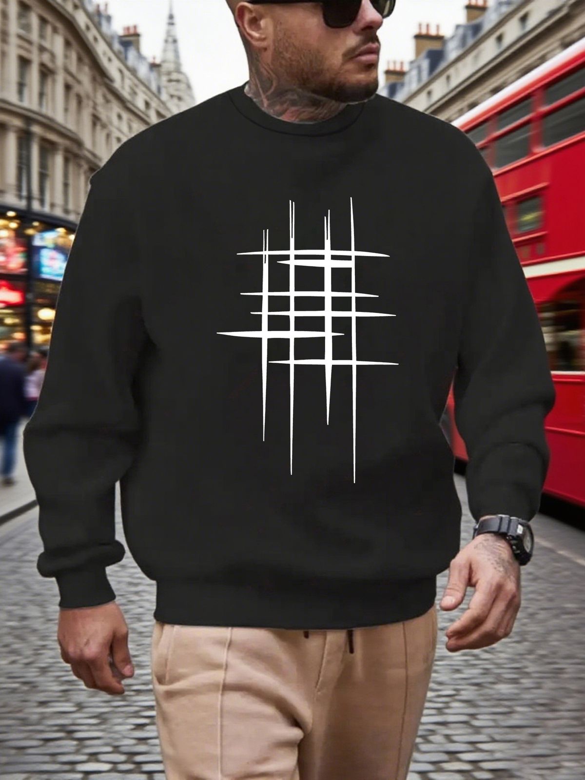 Autumn And Winter Men's Long Sleeved Round Neck Black Top Loose Casual Hoodie Hooded Hoodie_viptrois.com