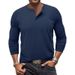 Cross-border American Autumn Men's Outdoor Leisure Light Luxury Simple Commuter Henry Shirt Long-sleeved Bottoming Shirt Men's_viptrois.com