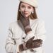 Women's Gloves Winter Gloves For Women, Suede Cold Proof Warm Gloves For Women, Plush And Thick Gloves For Men, Bow Touch Screen Gloves For Women_viptrois.com