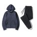 Sports Clothing Autumn And Winter Zip Up Shirt Hooded Sweatshirt + Sweatpants 2 Piece Set Sportswear Solid Color Couple Hoodie Sweatshirt Suit_viptrois.com