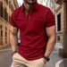 Polo Collar Shirts Men Blouses Short Sleeve Casual Shirt Spliced Buttons Loose Fit 2025 Spring Business Pockets Pullover_viptrois.com