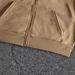 Men's Fleece-Lined Hooded Zip-Up Jacket - Winter Warm Pullover With Thickened Interior, Streetwear Oversized Fit, Polyester Shell (Khaki/Black)_viptrois.com