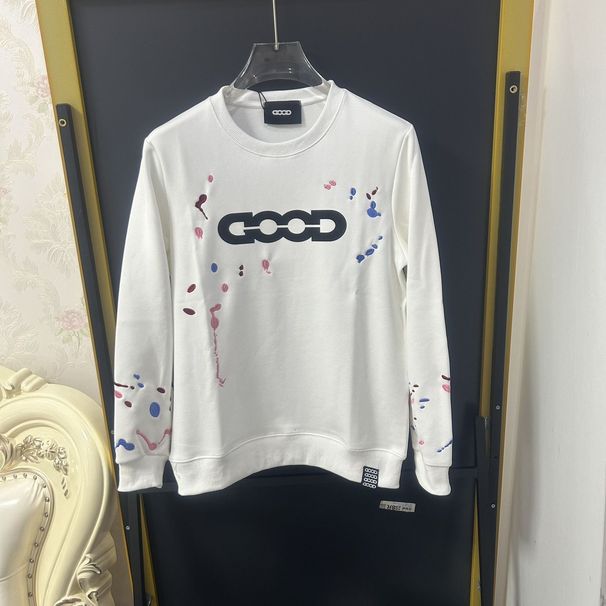 2025 Autumn 3D GOODBRAND Ink Splash Embroidery Long Sleeve Internet Celebrity Style Light Luxury Unisex Sweatshirt_viptrois.com
