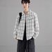 Casual Jacket Jacket Spring And Autumn Versatile Plaid Jacket Teen Ruffian Handsome Senior Sense Front Shoulder Lapel Top_viptrois.com