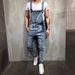 Men's Clothing Fashion Men's Suspender Jumpsuit Frayed Men's Foreign Trade Jeans Trousers Overalls_viptrois.com