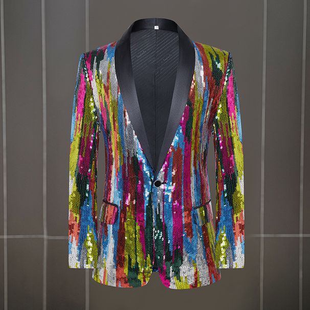 Men's Clothing men's camouflage sequined performance costume host singer dress stage performance nightclub bar fashion suit_viptrois.com