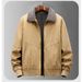 Men's Fleece-Lined Winter Jacket – Heavyweight Cotton Shell With Sherpa Interior (M-4XL, Black/Army Green/Khaki)_viptrois.com