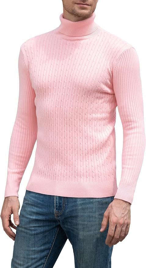 Men's Spring And Autumn New Casual Slim High Collar Pullover Sweater Top Twist Pattern_viptrois.com