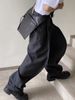 Men's Clothing High version yproject22aw black and gray twisted curved trousers loose drape mopping men and women casual trousers_viptrois.com