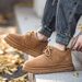 Men's Snow Boots Autumn Winter Leather And Fur Integrated Fleece Warm Mid-Cut Cotton Thickened Fashion Casual Bread Work_viptrois.com