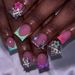 Beauty & Health Wearable Nails 2yk Flashing Diamond Flower Gradient Wearable Nails Long Duckbill Shape False Nails_viptrois.com