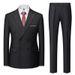 Hot Selling Men's New Double Breasted Suit Set In Spring And Autumn, Fashionable And Casual Solid Color Suit Two-piece Set_viptrois.com
