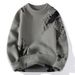 Trend Fashion Sweater Men's Lazy Style Trendy Fashion Casual Round Neck Loose Needle Green Men's Sweater_viptrois.com