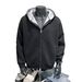Pure Trendy Brand Spring And Autumn Heavyweight Jacket Double Zipper Short Style Vibe High Street Hooded Cardigan Men's_viptrois.com