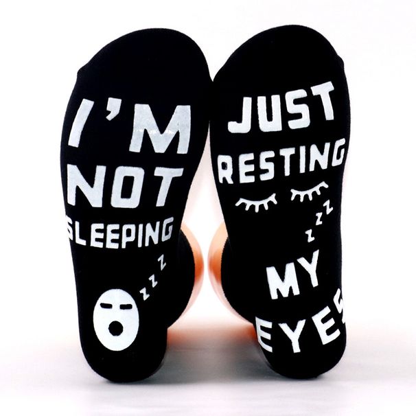 Pure cotton casual sports socks explosive sole creative letter non-slip adhesive floor socks_viptrois.com