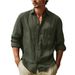 Men's Clothing Men's Tops Pure Cotton Shirt Solid Color Long Sleeved Shirt Men's Casual Cardigan Long Shirt Men_viptrois.com