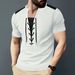 Men's Clothing Cardigan Drawstring Round Neck Sports Polo Shirt_viptrois.com