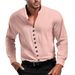 Solid Color Casual Long Sleeved Men's Shirt Stand Up Collar Breathable Versatile Bottoming Shirt_viptrois.com
