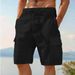 Men's Clothing Cargo Shorts Linen Shorts Summer Shorts Beach Elastic Waist Drawstring Multi Pockets Solid Color Pants_viptrois.com