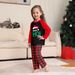 Christmas Santa hat alphabet plaid Christmas family suit printed home clothes pajamas_viptrois.com