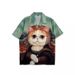 Men's Clothing Heavyweight Hawaiian Fashion Brand Creative Fun Leisure Student Loose Short Sleeved Shirt Men's Seaside Flower Shirt Women_viptrois.com