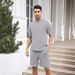 Men's Performance Short Sleeve T-Shirt & Shorts Set – Lightweight Poly-Cotton Blend For Gym & Streetwear (S-XXXL, 6 Colors)_viptrois.com