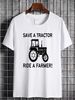 Save A Tractor Ride A Farmer Shirt , Funny Sarcastic Saying T-shirt All Sizes Top For Everyday Wear Casual Homme Comfortable Stretched Versatile_viptrois.com