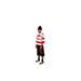 "Men's Casual Red & White Striped Polo Shirt - Breathable Polyester, Short Sleeve, Relaxed Fit, S-2XL"_viptrois.com