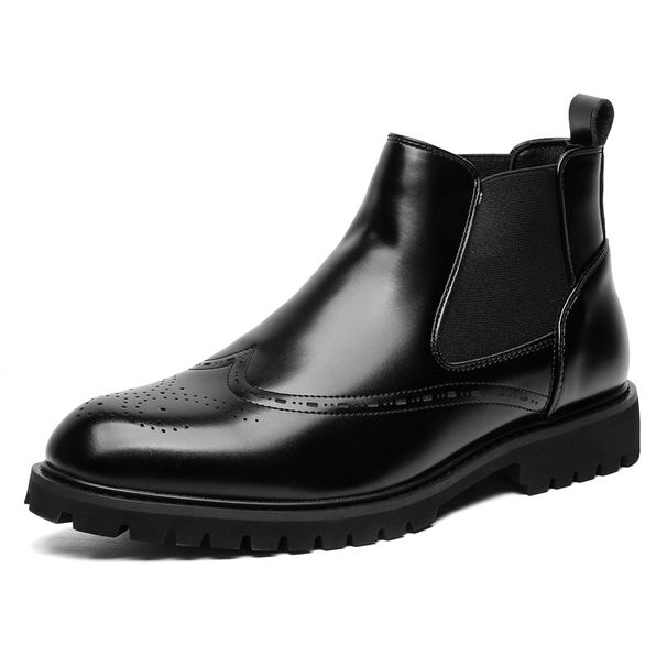 Men's Leather Boots High-top Shoes Thick Sole Heightened Soft Leather Surface Daily Leisure Work Commute Martin Boots_viptrois.com