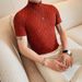 Good Things Recommend Douyin Hot Summer New Men's Short-sleeved T-shirt Semi-turtleneck Bottoming Shirt Personalized Texture Pattern T_viptrois.com