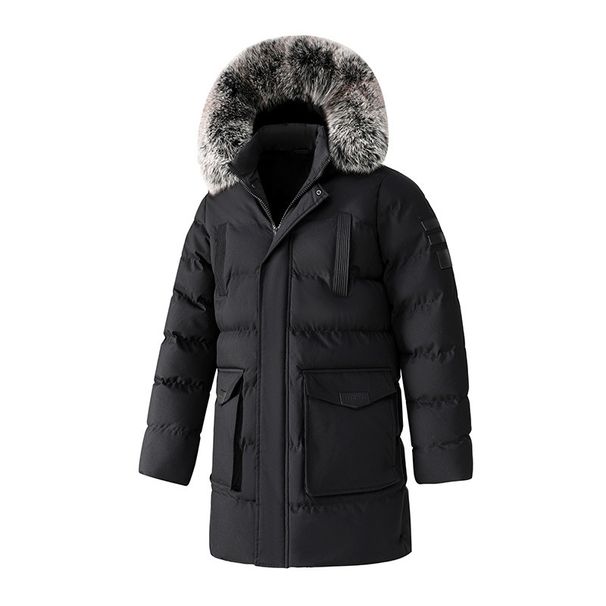 Men's Plus Size Detachable Hooded Winter Parka With Faux Fur Trim – Heavyweight Long Coat For Cold Weather_viptrois.com