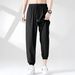 Men's Summer Thin Ice Silk New Style Jogger Sports Cropped Trendy Brand Cool Casual Long Pants_viptrois.com