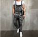 Man's clothing Stylish men's halter denim rompers rip jeans and pants pop pop overalls_viptrois.com