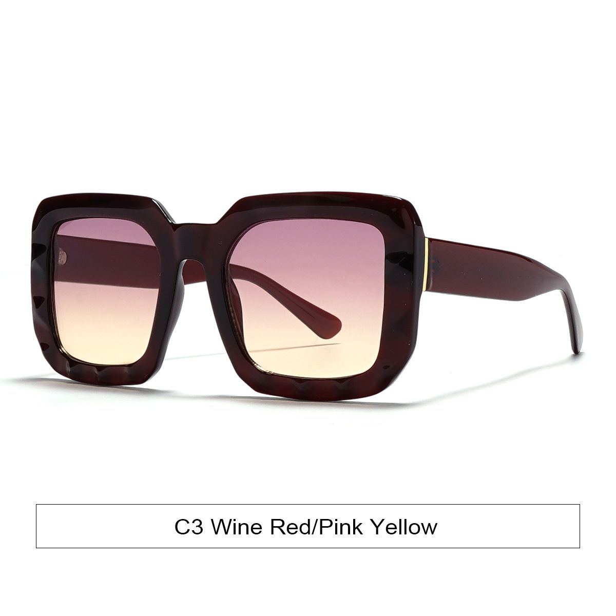 Men's Sunglasses Large Frame Sunglasses Fashion Square PC Embossed Personalized Metal Sunscreen Sunglasses_viptrois.com