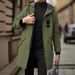 Men's Slim-Fit Trench Coat – Lightweight Polyester Jacket With Hood For Business Casual_viptrois.com