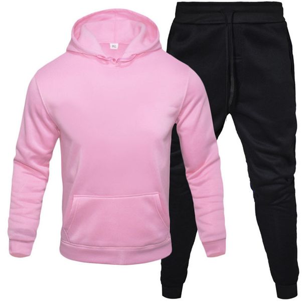 2025 Men's hooded long pants, casual sports suit, spring and autumn warm pullover sweatshirt, sweatpants 5e00_viptrois.com