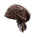 Women's Elastic Headband Hat – Leopard Print Braided Bun Cover For Chemotherapy & Fashion_viptrois.com