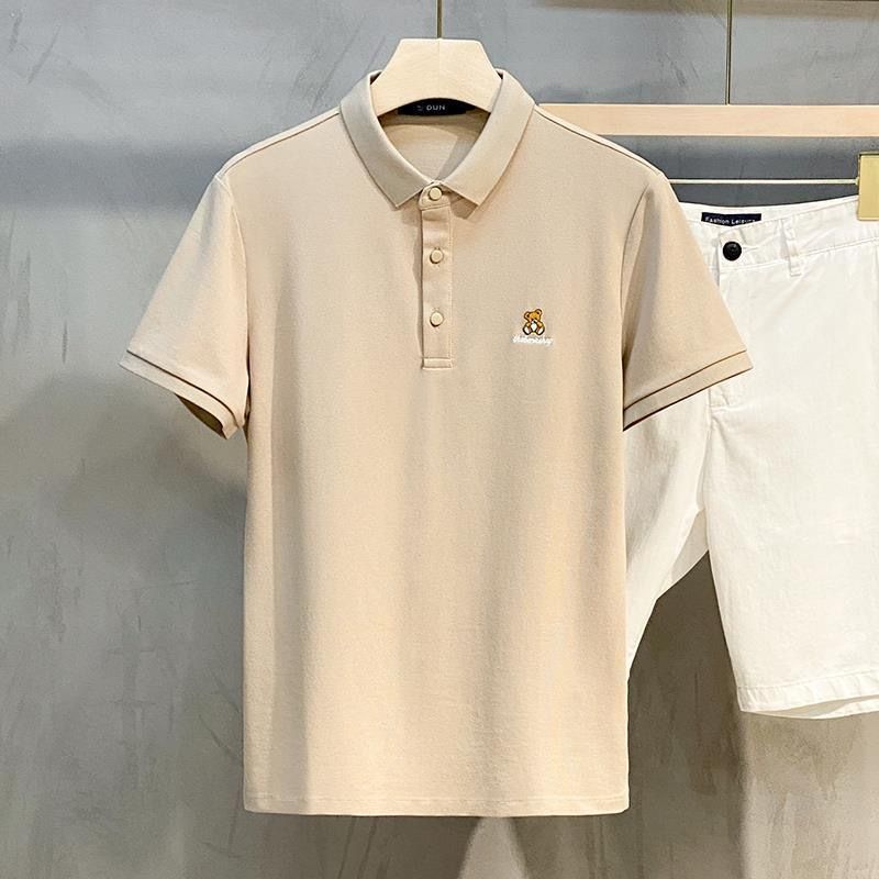 Men's Clothing Wholesale Summer New Men's Short Sleeved T Shirt Slim Lapel Polo Shirt Men's Youth Trendy Casual Tops T Shirt_viptrois.com