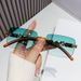 New Rimless Leopard Sunglasses, High-end Fashion Sunglasses, Men's And Women's Driving Out Sunglasses_viptrois.com