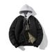 Men's Clothing Japanese Simple Couple Baseball Cotton Jacket Men's And Women's Gray Workwear Pilot Jacket Plus Cotton Thickening Autumn And Winter_viptrois.com