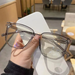 Anti-blue Glasses For Women With Regular Eyeglass Finished Retro Flat Light Frame_viptrois.com