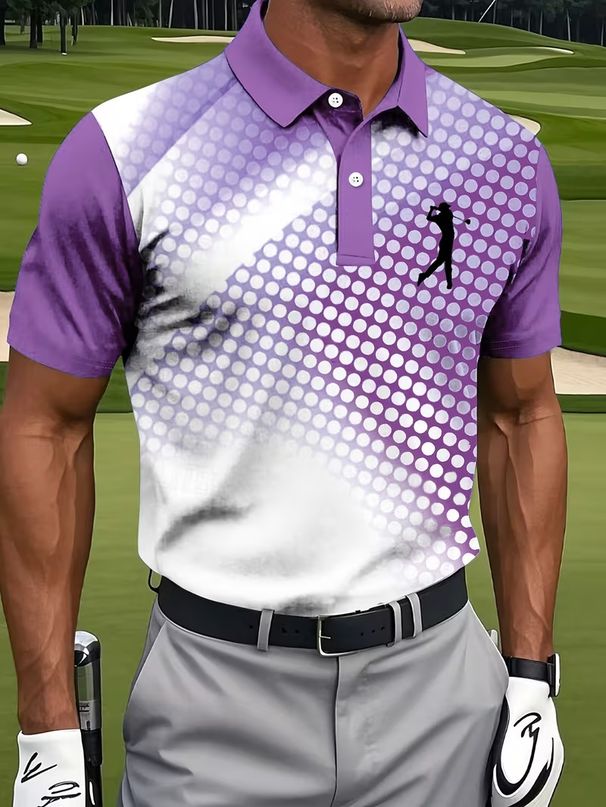 Men's Clothing Golf Ball Pattern Polo Shirt 3D Print Business Short Sleeve Fashion Top For Men New Style_viptrois.com