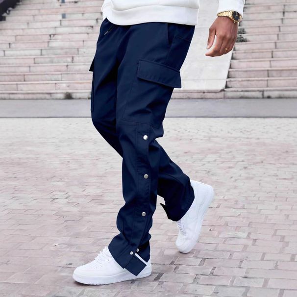 Men's Vintage Cargo Pants – Button-Front Utility Pants With Multi-Pockets (S-XXXL, Black/Khaki/Navy/Gray/Army Green)_viptrois.com