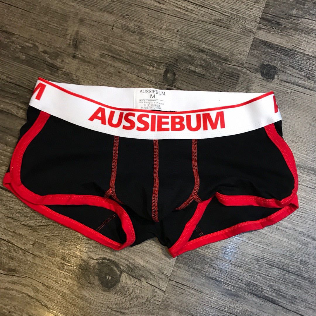 Australian AUSSIEBUM cotton men's flat angle underwear with sporty comfort and breathable U-convex design_viptrois.com