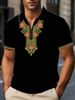 Men's Clothing Summer Fashion Trend Printed Pattern Comfortable Simple Breathable Short Sleeved Zipper Polo Shirt_viptrois.com