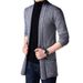 Pure Autumn Winter Knitted Cardigan Sweater Coat Youth Korean Style Outerwear Mid-Length Unique Cape Men's Clothing_viptrois.com